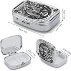 Metal 2 Compartment Pill Organizer Travel Friendly Portable Compact Pill Box - Image 2