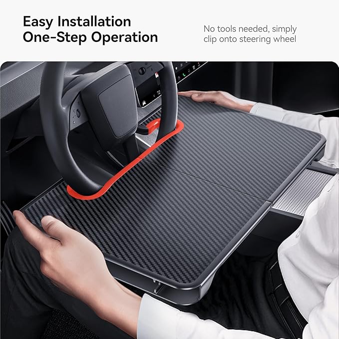 YONZEE 2-in-1 Car Steering Wheel Desk Tray & Car Seat Gap Filler Organizer – - Image 4