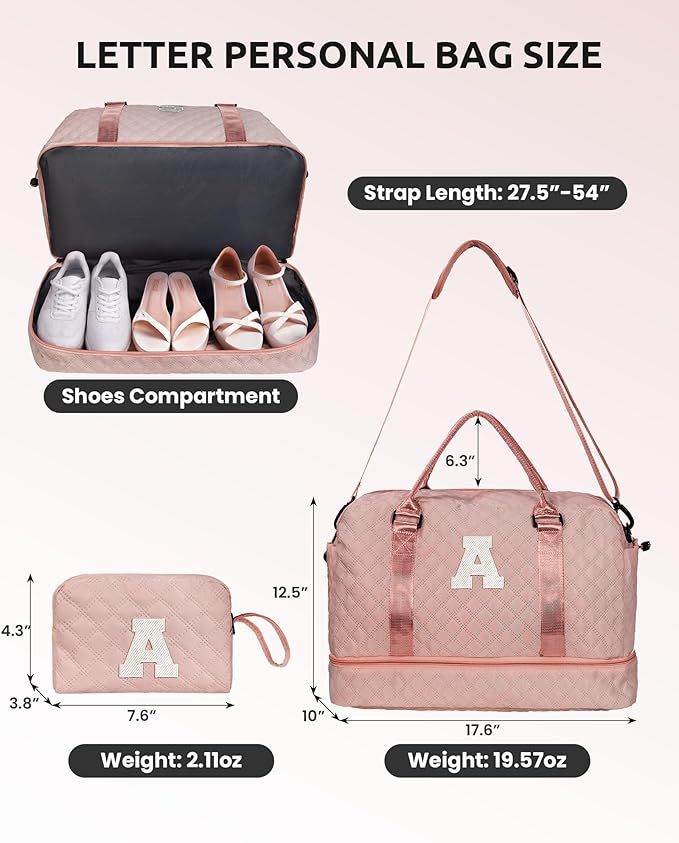 Personalized Initial semana Bag, Monogram Overnight Bag, Weekender & Travel Bag - Image 2