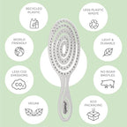 Ninabella Spiral Hairbrush - Detangle Hair Brush - For Brushing Wet or Blow Dry Hair - Detangler Vent Brush - Gray