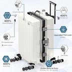 Krute Luggage 28 Inch Aluminum Frame Luggages TSA Lock No Zipper Checked - Image 4