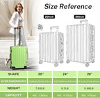 Krute Luggage 28 Inch Aluminum Frame Luggages TSA Lock No Zipper Checked - Image 2