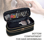 Hair Dryer Travel Carrying Case, Curling Iron Storage Bag, Slim Expandable Handheld Dual-Layer Travel Storage Bag for Dryer/Hair Tool Organizer/Style Organizer