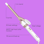 Conair Double Ceramic ½-Inch Curling Iron, ½-Inch Barrel Creates Spiral Curls, Hair Curler for Use on Short to Medium Hair, White/Rose Gold