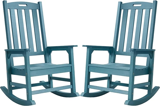Psilvam Oversized Outdoor Rocking Chair Set of 2, Porch Rocker by PsilvamGardenFurniture