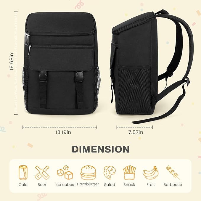 Cooler Backpack Soft Insulated Leak Proof 50 Cans Insulated Backpack Cooler - Image 3