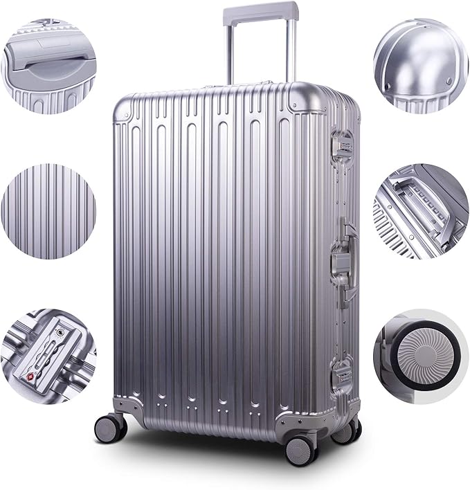 TRAVELKING All Aluminum Luggage Zipperless Hard Shell Suitcase - Image 2