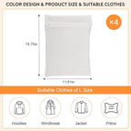 4-Piece White Medium Durable Organic Cotton Mesh Laundry Bags - Image 4
