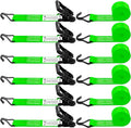 6 Pack 2 inch Ratchet Straps Heavy Duty J Hook 2 in x 15ft by SALUINOKI