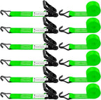 6 Pack 2 inch Ratchet Straps Heavy Duty J Hook 2 in x 15ft by SALUINOKI