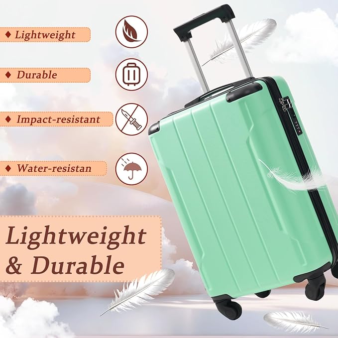 Merax Carry on Luggage Set, 20 Inch Hardshell ABS Suitcase - Image 3