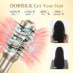 DORISILK 8 in 1 Hair Styler & Hair Dryer Brush Blow Dryer, 110,000 RPM High-Speed Hot Brush Styler Auto Wrap Curlers, Frizz-Free Ionic for Straightening Curling Volumizing Fast Drying, Champagne Gold