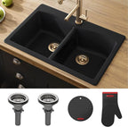 KRAUS Forteza 33-inch Drop in/Undermount 50/50 Double Bowl Granite Kitchen Sink - Image 2