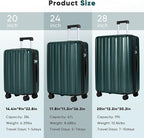 SHOWKOO Luggage Sets 3 Piece 100% PC Ultra Tough Hardside Expandable Suitcases - Image 9