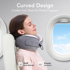 Travel Pillow, 100% Pure Memory Foam Travel Neck Pillow Airplane Neck Support - Image 4