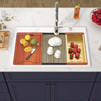 33 Inch Double Bowl White Kitchen Sinks 33x22 Granite Composite Dorp In 60/40 - Image 2