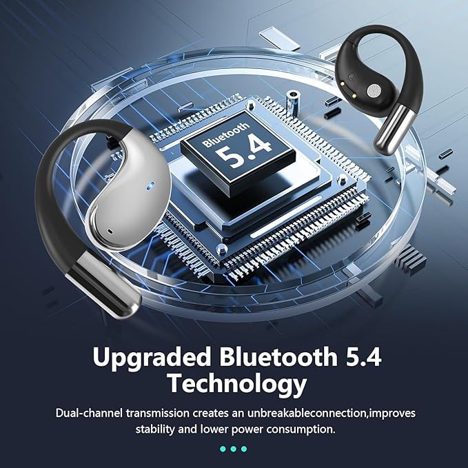 Ultra Ergonomic Open Ear Earbuds, Bone Conduction Over The Bluetooth Headphones - Image 4