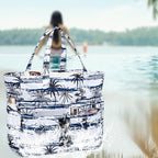 LEDAOU Large Beach Tote Bag Women Waterproof Sandproof Zipper Beach Tote Bag - Image 3