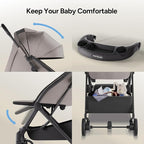Mompush Lithe V2 Lightweight Travel Stroller, Compact Foldable Baby Stroller - Image 8