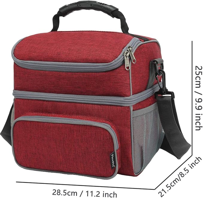 FlowFly Double Layer Cooler Insulated Lunch Bag Adult Lunch Box Large Tote Bag - Image 4