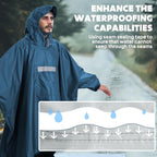 ANYOO Hooded Rain Poncho for Adults Waterproof Lightweight Rain Coat for Men - Image 6