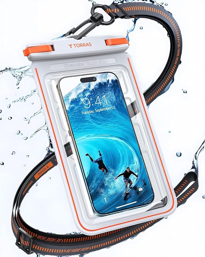 TORRAS IPX8 Waterproof Phone Pouch Floating, Underwater Screen Touchable by TORRAS