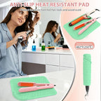 Large Silicone Heat Resistant Mat, Portable Travel Hot Hair Tools Holder Pad for Curling Iron, Flat Iron, Hair Straightener and Other Styling Tools(12.0" x 9.0")