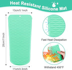 Shappy 2 Pcs Curling Iron Travel Case Cover Heat Resistant Flat Iron Holder Case Sleeve Neoprene Straightener Holder and Silicone Hot Hair Tools Mat Bag(Cactus Style)