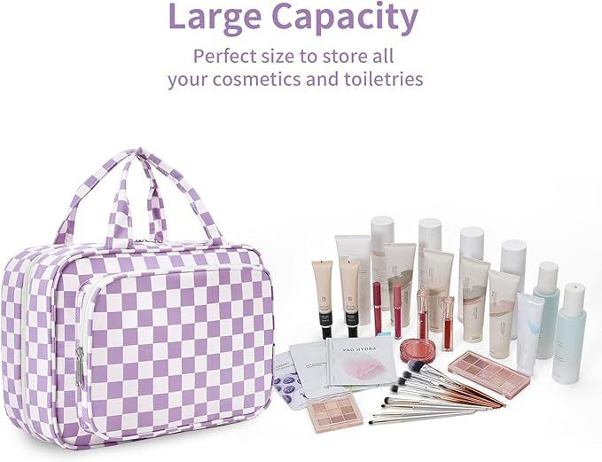 Narwey Travel Toiletry Bag for Women Large Hanging Makeup Bag Organizer - Image 6