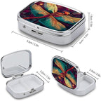Metal 2 Compartment Pill Organizer Travel Friendly Portable Compact Pill Box - Image 3