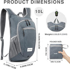 G4Free 10L/15L Hiking Backpack Lightweight Packable Hiking Daypack Small Travel - Image 8