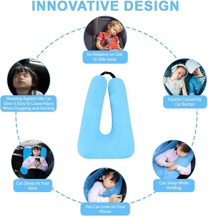 Travel Pillow, Travel Pillow for Kids, Sleeper Hold Pillow Travel, Removable - Image 5