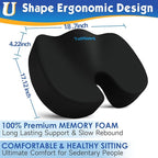 TushGuard Seat Cushion for Office Chair Memory Foam Non-Slip Cushion Back - Image 2