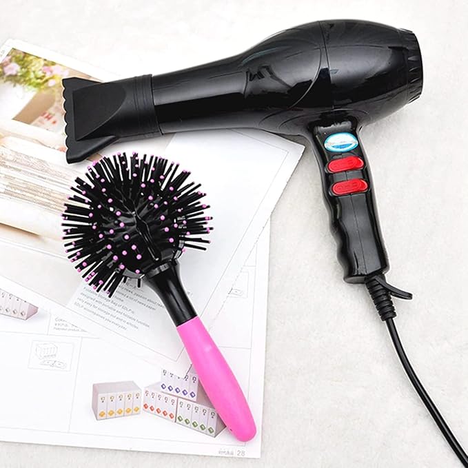 Drying Hair Brush 3D Round Hair Brushes With Alligator Hair Clips and Wide Tooth Comb Women Blow Detangling Ball Hair brush 360° Curly Styling Circle Hair Comb
