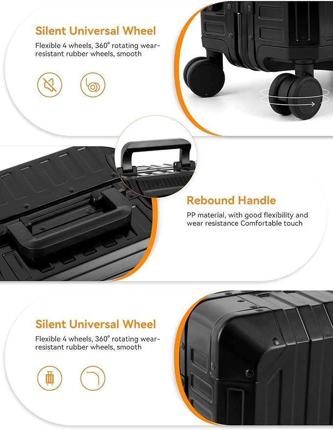 Mvst Luggage Premium All Aluminum Magnesium Carry On 20'' Lightweight Metal - Image 4