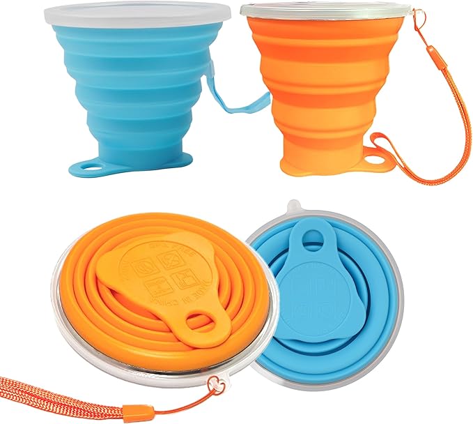 2 Pack Collapsible Silicone Travel Cups by YiiSeeJo