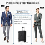 Kono 24 Inch Expandable Luggage Suitcase - Image 8