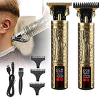 Professional Hair Clippers for Men Electric Haircut Kit Hair Trimmer Grooming Waterproof Rechargeable Close Cutting T Blade Trimmer USB Rechargeable Clippers for Hair Cutting