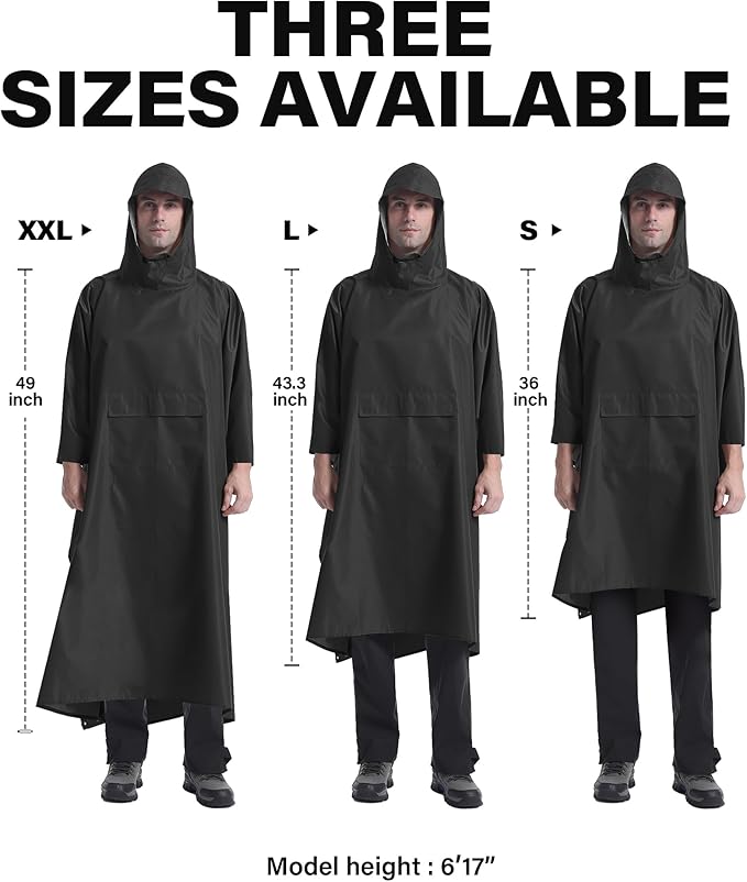 iCreek Hooded Rain Poncho with Pocket Waterproof Lightweight Unisex Raincoat - Image 6