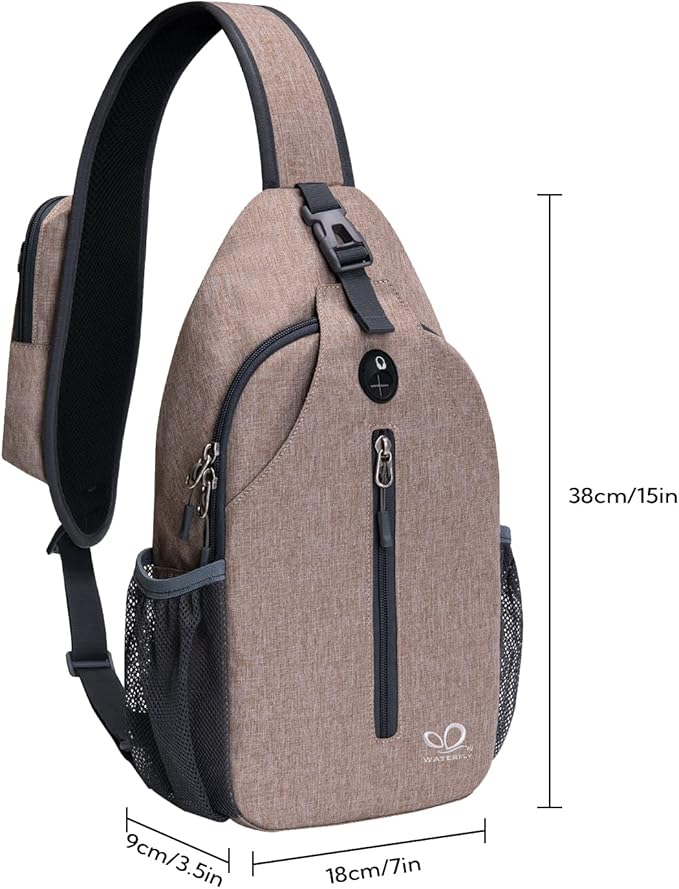 WATERFLY Crossbody Sling Backpack Sling Bag Travel Hiking Chest Bag Daypack - Image 2