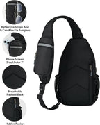 WATERFLY Crossbody Sling Backpack Sling Bag Travel Hiking Chest Bag Daypack - Image 6
