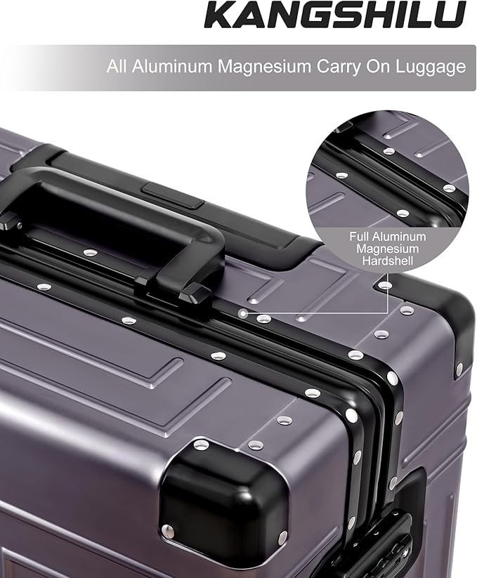All Aluminum Carry On Luggage，Cut from Whole Aluminum Sheet，22x14x9 Airline - Image 4