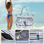 LEDAOU Beach Bag Waterproof Sandproof Women Tote Bag Pool Bag - Image 4