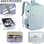 MOMUVO Large Travel Backpack Women, Flight Approved Carry On Backpack, Water - Image 2