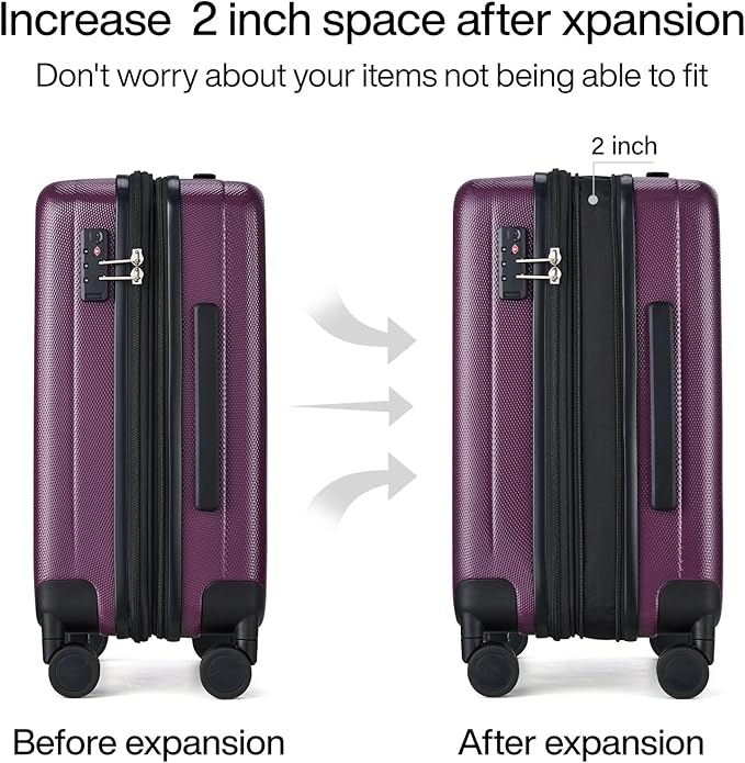 Hanke 29 Inch Expandable Checked Luggage Lightweight PC Hard Shell Luggage - Image 3