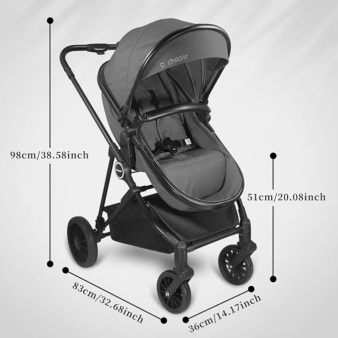 Lite 2.0 Baby Stroller with Newborn Mode, 2-in-1 Foldable Infant Stroller with - Image 5