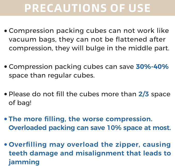 BAGAIL 4 Set/6 Set/8 Set Compression Packing Cubes Travel Accessories - Image 5