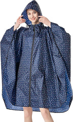 ANYOO Waterproof Rain Poncho Lightweight Reusable Hiking Hooded Coat Jacket - Image 2