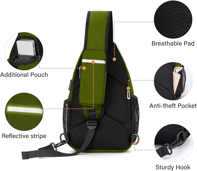 MOSISO Sling Backpack Bag, Crossbody Shoulder Bag Travel Hiking Daypack Chest - Image 4