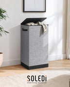 SOLEDI Laundry Hamper with Lid 100L Large & Tall Collapsible Laundry Basket - Image 9
